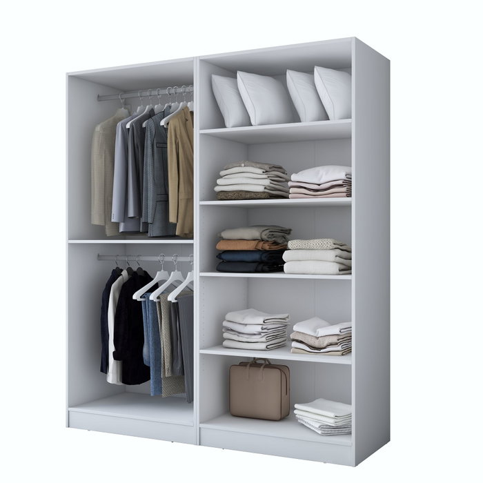 Hanah Home Armario Blanco con Estanterías Hanah Home Armario Blanco con Estanterías